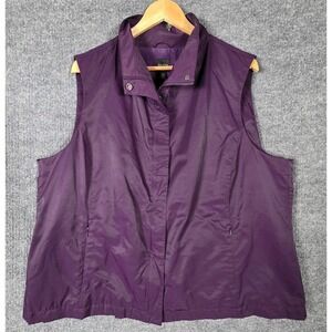 Eileen Fisher Vest Womens‎ 2X Purple Mock Neck Italian Fabric Plus Size XXL